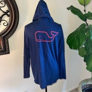 Vineyard Vines Unisex Lightweight Navy Blue Long Sleeve Hoodie Size Large
